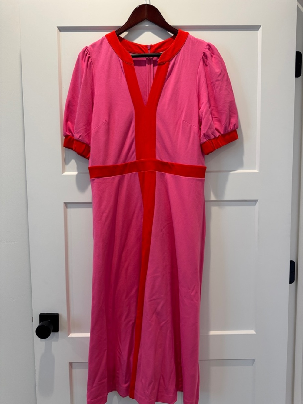 Boden Pink & Red Contrast Midi Dress - Women